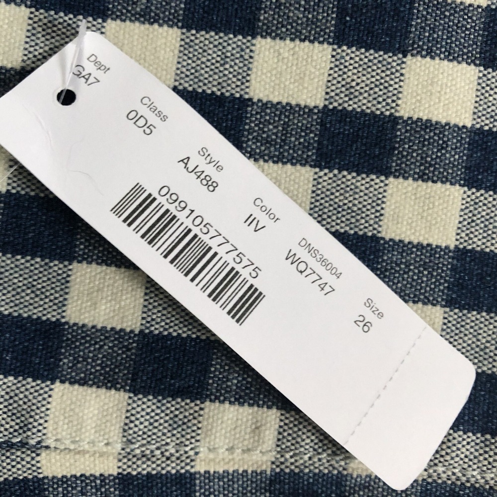 J Crew Jeans Womens 26 High Rise Vintage Straight Gingham Blue White Check NEW - Picture 11 of 16